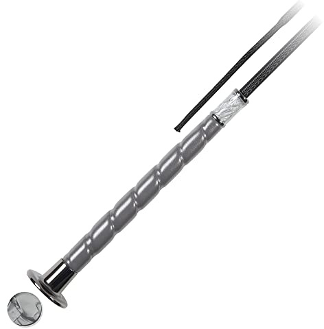PFIFF 102939 Dressurgerte, Wellengriff Kunstleder Fiberglas, Grau 120 cm