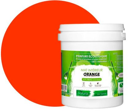 BOX DECO COULEURS Natura Wandfarbe natura natur, ökologisch, matt, für den Innenbereich, 1 l / 13 m², Orange