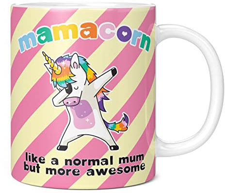 Mug Monster - Mamacorn Mug, Mothers Day Gift, Birthday Gift for Mum, New Mum Gifts - Ceramic Coffee Cup, Present for Men or Women, Extra Large and Giant Available, 20oz White