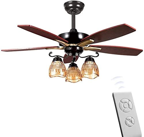 XYGCSLHFMJ Candelabros, Retro E27 Araña de hierro con ventilador, ventilador de techo multifunción con iluminación, sala de estar de vivienda Interruptor de control de pared Hogar