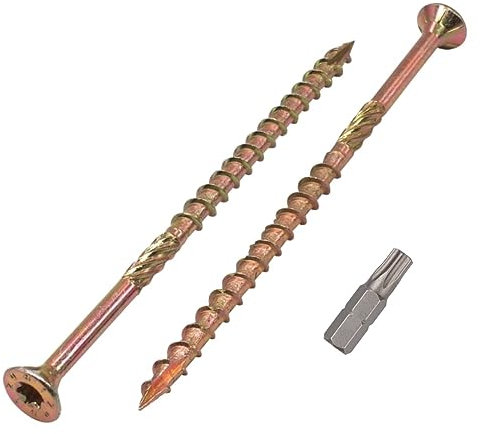 SKIR'CO Paquete de 10 tornillos universales de acero galvanizado de 6,0 x 140 mm, cabeza avellanada, cabeza torx, tipo 17, tornillos de aglomerado (10, 6 x 140 mm)