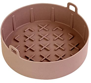 Airfryer Silikonpfanne, Wiederverwendbarer Ersatz für Papierauskleidungen, Backpapier Ersatz, hitzebeständiges und leicht zu reinigendes Ofenzubehör Msxu