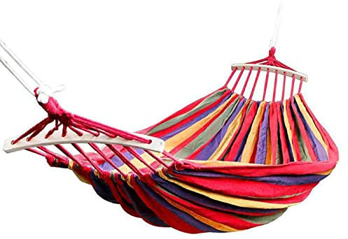 MYSUNBAR Hängematte Outdoor Baumwolle 2 Personen 190 * 150 cm, Belastbarkeit bis 200kg mit Tragetasche für Draußen Drinnen Garten