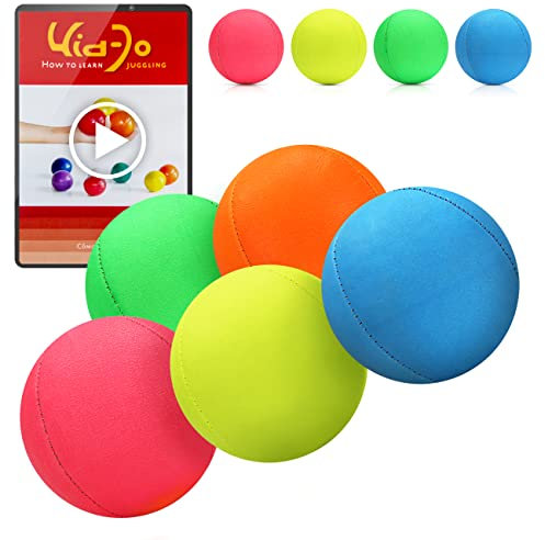 Juggle Dream 5X Pro Thud Jonglierbälle - Set mit 5 professionellen Jonglierbällen mit kostenlosem Online-Lernvideo, für Anfänger und Experten (Gemischt)