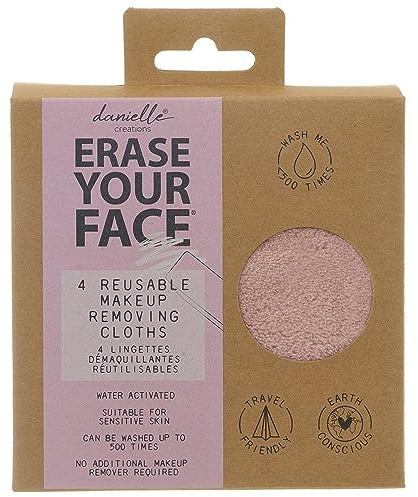 Danielle Creations Erase Your Face Eco Friendly Reusable Make Up Removing Round Cloths Set of 4