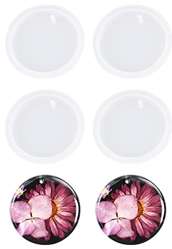 Weenkeey 4 pezzi rotondo portachiavi in silicone stampo cerchio portachiavi Charms resina epossidica stampo forma rotonda resina stampi di colata per artigianato fai da te gioielli ciondolo