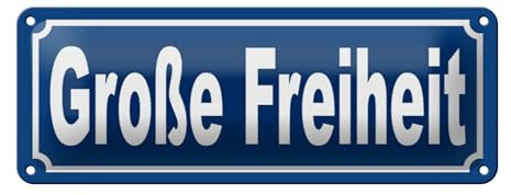 Femer Blechschild Große Freiheit 27x10cm Hamburg St. Pauli Clubs Dekoration