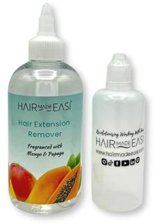 GLAMSA Hair Extension Remover Liquid - Easy and Effective Solution for Gentle Hair Extension Removal (Mango & Papaya - Needle Tip Bottle)