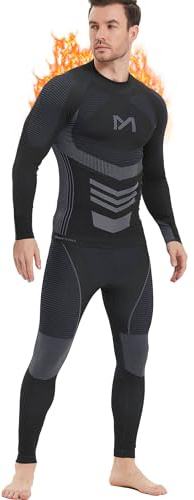 MEETYOO Men’s Thermal Underwear Set, Wicking Long Johns Quick Dry Base Layer Sport Compression Suit for Workout Skiing Running Hiking