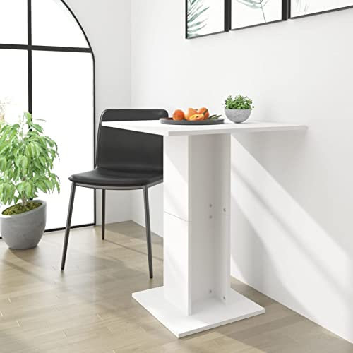 Homgoday Bistro Tisch Holzwerkstoff Weiß 60x60x75 cm - Wandmontage - Einrichtungsstück Model802102