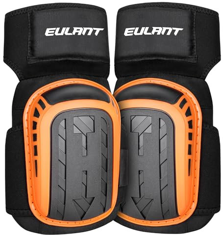 EULANT Professionelle Knieschoner Arbeiten,Knieschutz mit komfortablem Dickes Doppelkissen,Verstellbarem Kniepolster für Fliesenleger Arbeit Garten