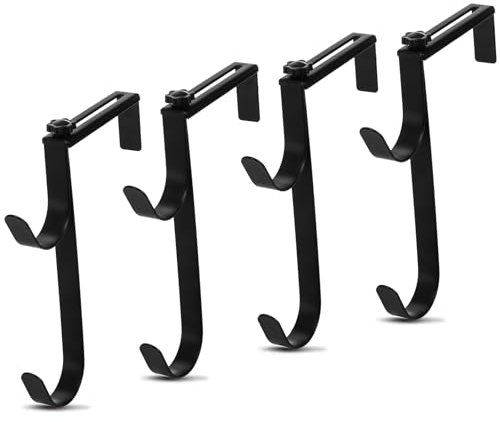 Coloch Paquete de 3 ganchos de poste de piscina, ganchos de metal ajustables para valla de piscina, panel grueso, accesorios de piscina, organizador de herramientas de jardín resistente para valla de