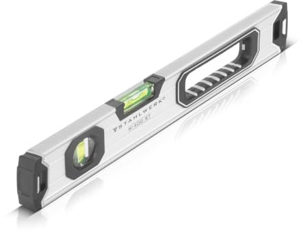 STAHLWERK Wasserwaage W-400 ST aus Aluminium mit 400 mm Länge magnetische Richtwaage | Magnet-Wasserwaage | Aluminium-Wasserwaage