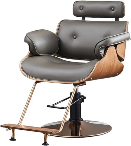 PJGFBYT Hydraulischer Friseurstuhl, klassisch, Leder, 360 Grad drehbar, höhenverstellbar, für Salon, Schönheit, Tattoo, Friseure, Rasur, Styling-Stuhl,