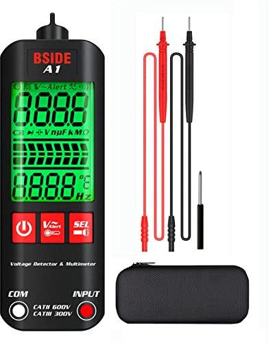 Irfora A1 Mini Multimètre LCD Numérique Testeur de Tension 2000 Comptage Tension CC/AC Résistance Fréquence Passage NCV Fil en direct Test de Conducteur Neutre Compteur de Valeur Réelle