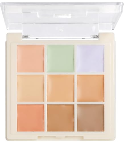 Full Coverage Colour Corrector Concealer Palette, for Dark Circles Redness | Orange pink green colour corrector for redness, dullness, blemishes. Under eye brightener. Long lasting blendable contour