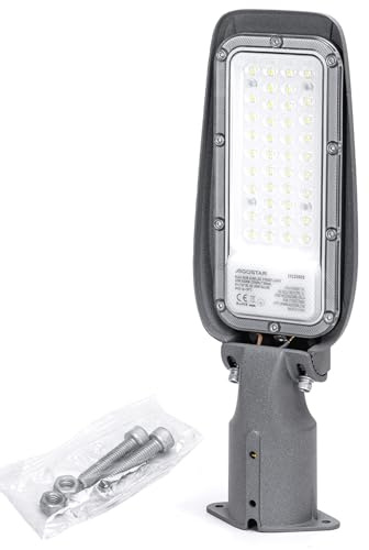 Lampione LED sottile 30 W, alta efficienza energetica, luce brillante, ideale per illuminazione esterna e sicurezza negli spazi pubblici.