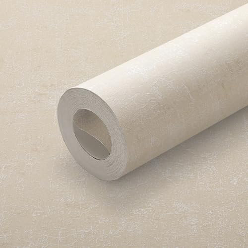 Beswitory Beige Wallpaper Modern Concrete Effect Wallpaper for Living Room, Bedroom, Fireplace Decorative Luxury Wall Paper with Distressed Pattern, Textured Finish & Detailing Concrete