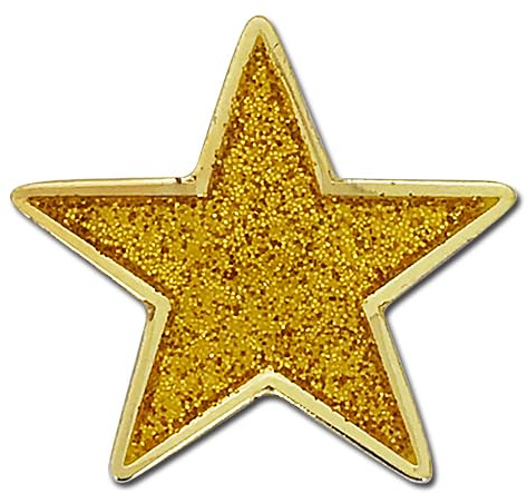 Glitter Star Badge Lapel Pin