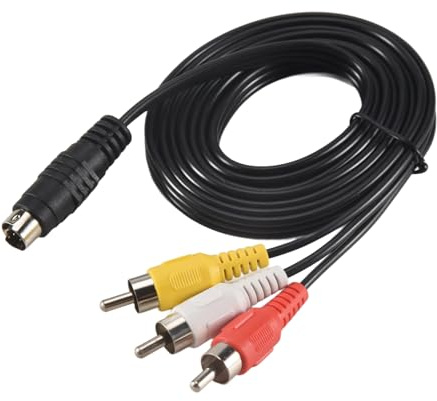 Asyduey 1.5M 4.9 Pied 3 Male a 4 Broches S-Video Cable de Conversion pour PC pour Ordinateur Portable