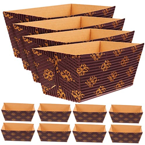 GRIRIW Moldes de Pan Rectangulares 25 Piezas de Papel, Resistentes al Calor