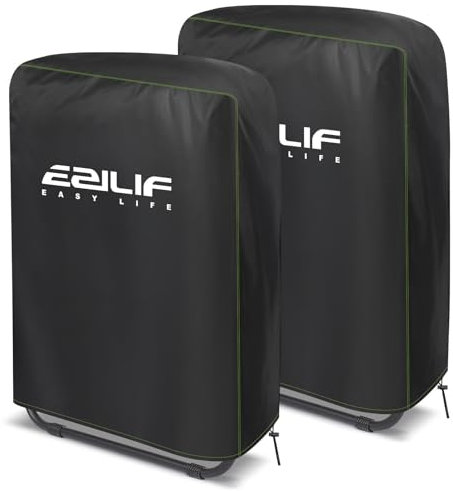 Ezilif Klappstühle Schutzhülle 2 Stück, Gartenstuhl Abdeckung Wasserdicht, Winddicht, Anti-UV, Staubdicht für Gartenmöbel Liegestuhl Klappbar Deckchair, Balkonmöbel Abdeckung mit Beutel, 70x110cm
