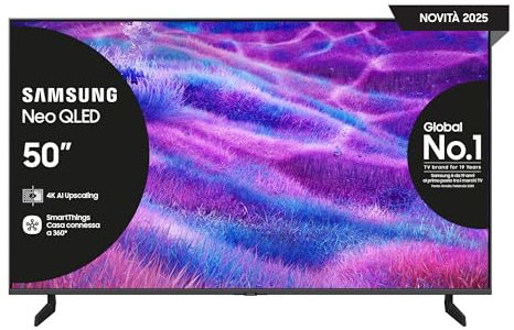 Samsung Smart TV 50'' QE50QN83FAUXZT Neo QLED 4K Mini LED, NQ4 AI Gen2 Processor, 4K AI Upscaling, AI Customization Mode, Dolby Atmos & OTS Lite, Simple Chamfer Design, 2025