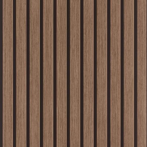 Rasch tesa Selbstklebende Tapete Holzpaneele Echo - Strukturierte Vliestapete Holzoptik 3D in Braun und Schwarz Gestreift - Einfaches Anbringen, Ohne Kleister - 6,00m x 0,53m