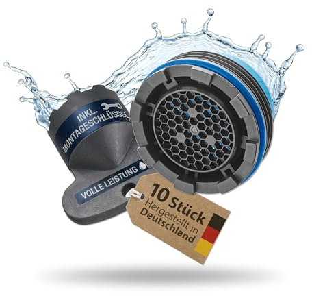 10 x M21.5 PERLATOR® Einschraubstrahlregler inkl. Schlüssel ~ 15 l/min Original Perlator Wasserhahn Einsatz für Armaturen mit Innengewinde