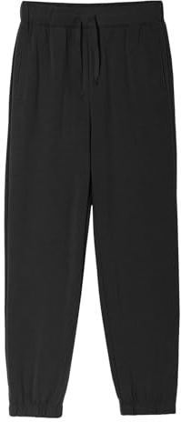 Haloumoning Pantalon de survêtement pour garçon - Coupe droite - Léger - Couleur unie - Pantalon de sport décontracté - Avec taille élastique et poches