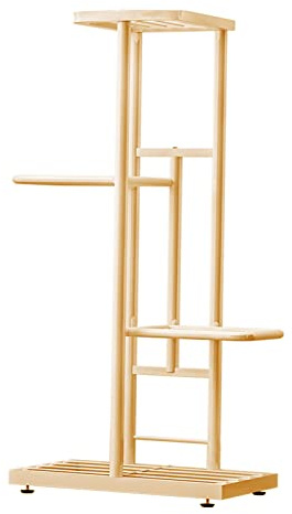 Pflanzenständer, 5 Ebenen Dickem Metall Blumenständer mit 8 Schrauben und 4 Verstellbaren Levelfüßen Ausgestattet, 3 Eleganten Blumenhocker für Garten (Gold)