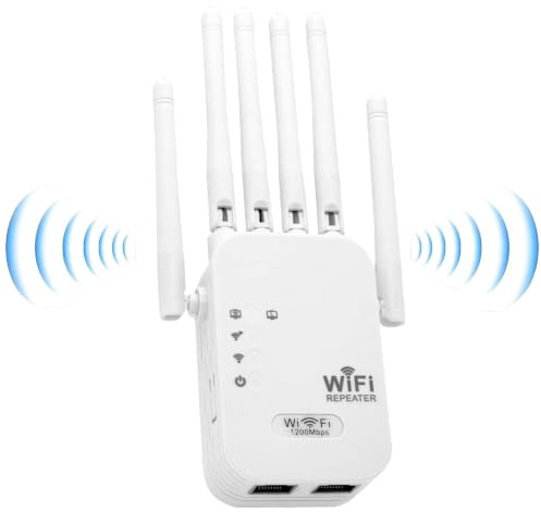Repetidor WiFi, 2025 Nuevo Amplificador Señal WiFi 2.4 GHz, 6 Antenas Amplificador WiFi 300 Mbps, Modo Repetidor/Router/Ap, Extensor WiFi para Casa/Oficina, Fácil Instalación Acción, Blanco