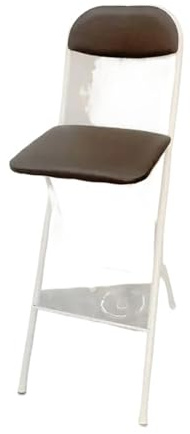 Zymjzbetic Sgabelli da bar pieghevoli con schienale, alti, imbottiti in pelle, sedie for cucina o, sedute compatte per bar, caffè e ristoranti(White brown 70cm)