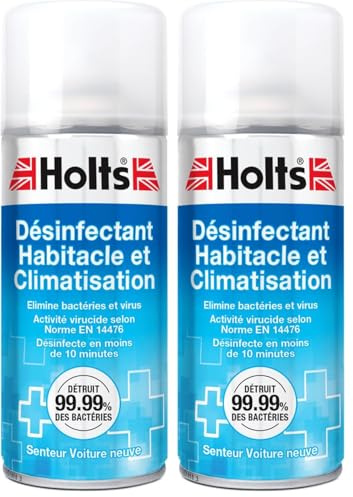 Holts Purificateur d’Air Habitacle et Climatisation – Spray Voiture Neuve – Diffuseur Automatique pour Système d’Aération – Déodorant Voiture – Aérosol 150ml, Aucune. (Lot de 2)