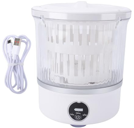 Keenso Machine à Laver Portative, Laveuse de Sous-Vêtements 3L Nettoie en Profondeur les Petits Vêtements pour Appartement, Dortoir, Camping-car