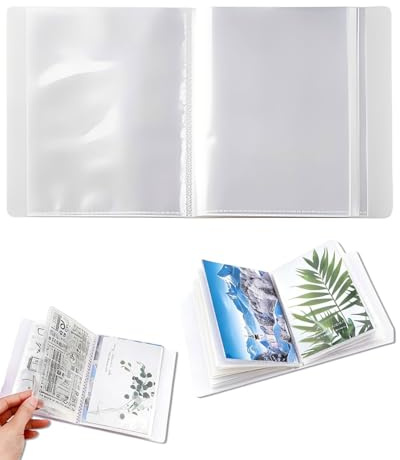 DAFNE Álbum de fotos A6 con pegatinas (40 páginas/set); incluye sellos y plantillas troqueladas, ideal para postales, pegatinas, fotos, sellos transparentes y plantillas troqueladas 13 x 16 cm
