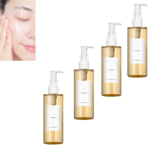 Reinigungsöl - Porentiefe Reinigung, Make-up-Entfernung, sanft für alle Hauttypen, feuchtigkeitsspendend und beruhigend: gleicht das Öl der Haut aus - Wasserstand geeignet für empfindliche Haut (4PCS)