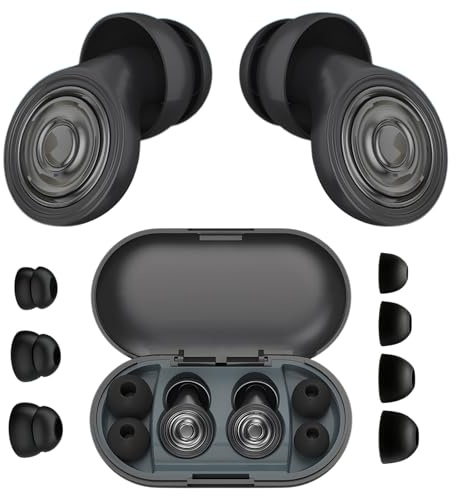 Gehörschutz Zum Schlafen, 45 Db Silikon Noise Cancelling Ohrstöpsel, Wiederverwendbar Sleep Earplugs,14 Einstellbar Schlaf Ohrstöpsel (4 Größen), für Schlaf, Reisen Und Lernen (Schwarz)