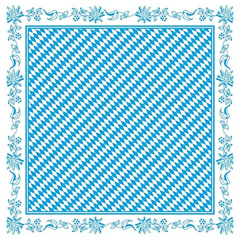 Mank GmbH Papier Tischdecke 80 x 80 cm Einmal Tischdecke für Gastronomie und Feiern 25 Stück Bayern Oktoberfest Blau Weiß kariert