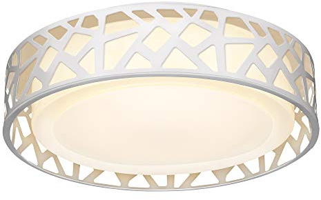 VICNIE LED Flush Mount Ceiling Light, 14 Inch Dimmable Round Lighting Fixture, 20W 1400 Lumens 3000K Warm White, ETL Listed for Kitchen, Hallway, Bedroom, Stairways (Metal Body and Acrylic Shade)