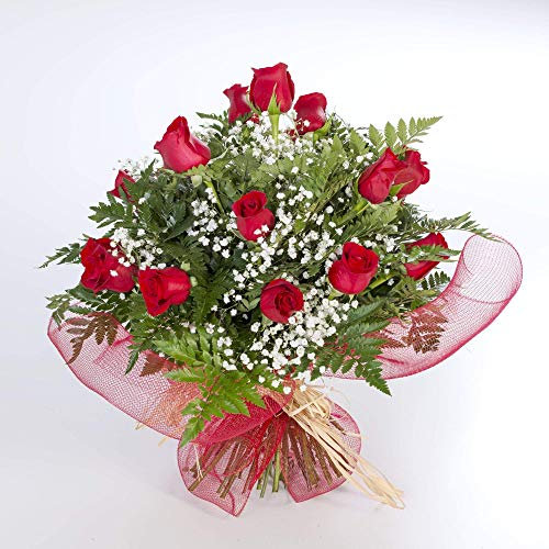 REGALA UNA FLOR | Ramo de 20 rosas naturales a domicilio | Entrega puntual en 24 horas de Lunes a Sábado | Con tarjeta dedicatoria | 20 rosas rojas