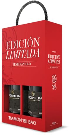 Ramón Bilbao Edición Limitada. Vino Tinto D.O. La Rioja, 100% Tempranillo – Estuche 2 Botellas 750 ml ideal para Regalo (El empaque puede variar)