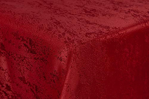 First-Tex Tischdecke Damast Jacquard Brilliant Meliert 110x110 in rot mit gerade Saumkante