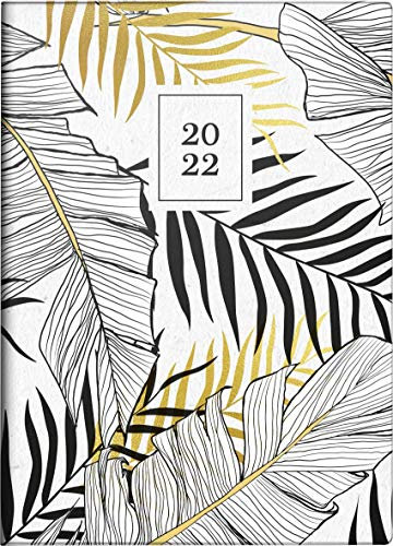 rido/idé 7018307012 Taschenkalender Technik III, 1 Seite = 2 Tage, 100 x 140 mm, Grafik-Einband Tropical, Kalendarium 2022