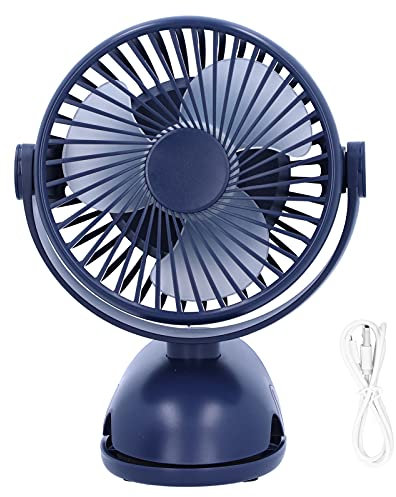 Tomotato Mini Ventilateur Clip Ventilateur Clip Alimenté par Batterie Mini Ventilateur Clip USB Rechargeable avec Câble USB Convient pour la Maison et le Bureau Ordinateur Portable Gym (Bleu)