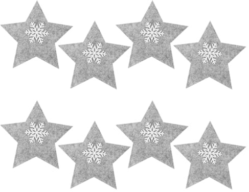 Amosfun 8pcs Christmas Cutlery Holders, Star Shaped Reusable Felt Silverware Bags, Holiday Tableware Holders Fork Pockets, Christmas Dining Table Decoration
