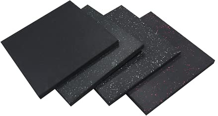 Fit4home Rubber Gym Flooring Mats – Pack of 4 50x50x1.5cm Heavy Duty Tiles Garage Floor Matting Exercise Equipment Mat Noise Reduction Shock Absorption Non-Slip Waterproof (1)