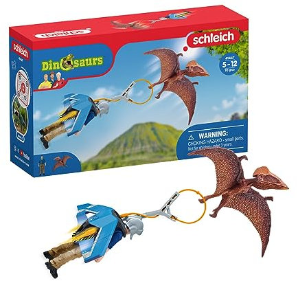 SCHLEICH 41467 Jetpack Verfolgung, für Kinder ab 5-12 Jahren, Dinosaurs - Spielset