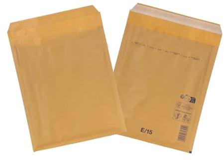 smiley pack Luftpolstertaschen Größe E5 Braun 240 x 275 mm (50 Stück) | gepolsterte Versandtaschen mit Selbstklebeverschluss, passend für B5+