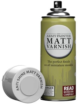 The Army Painter, Colour Primer Matt Varnish, 400 ml Grundierung Spray, Acryllack Spray für Fantasy Modellbau Wargames Tabletop Figuren, Warhammer & Dnd Miniatures